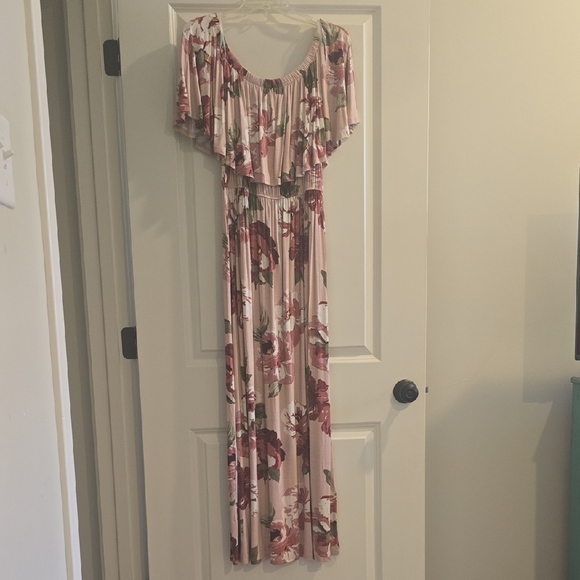 ODDY Floral Pink and Cream Maxi Dress - Picture 1 of 1
